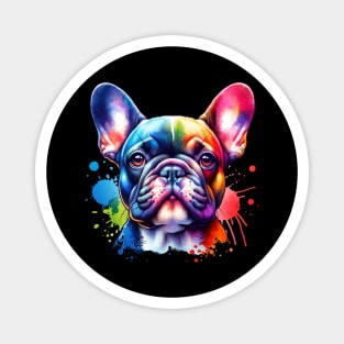 Bright Watercolor Frenchie Magnet